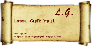 Lassu Györgyi névjegykártya